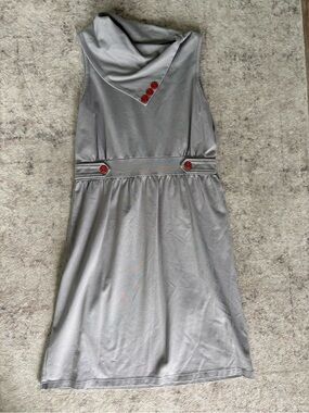 Matilda Jane Gray Sleeveless Dress with burgundy Button Details